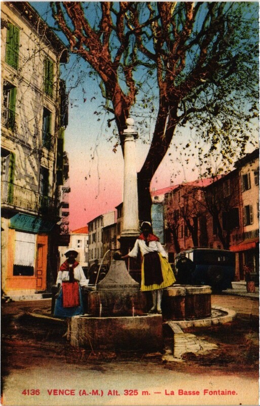Carte postale ancienne Vence Basse Fontaine à Vence