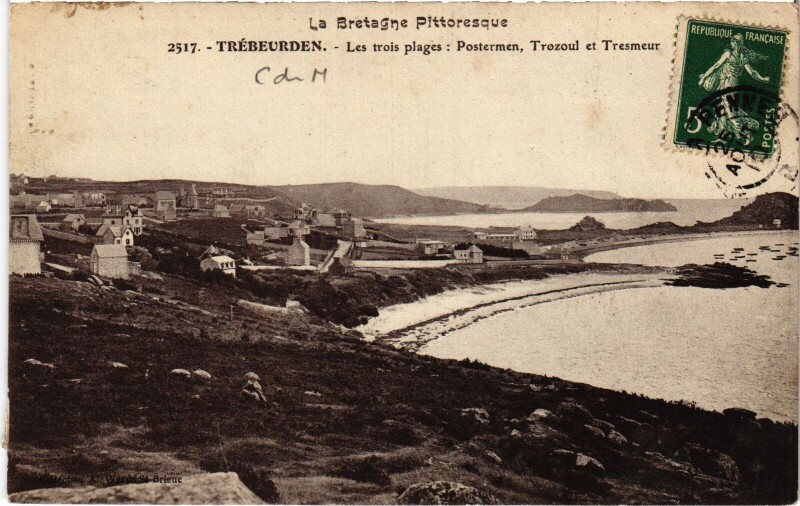 Carte postale ancienne La Bretagne Trébeurden Les trois plages à Trébeurden