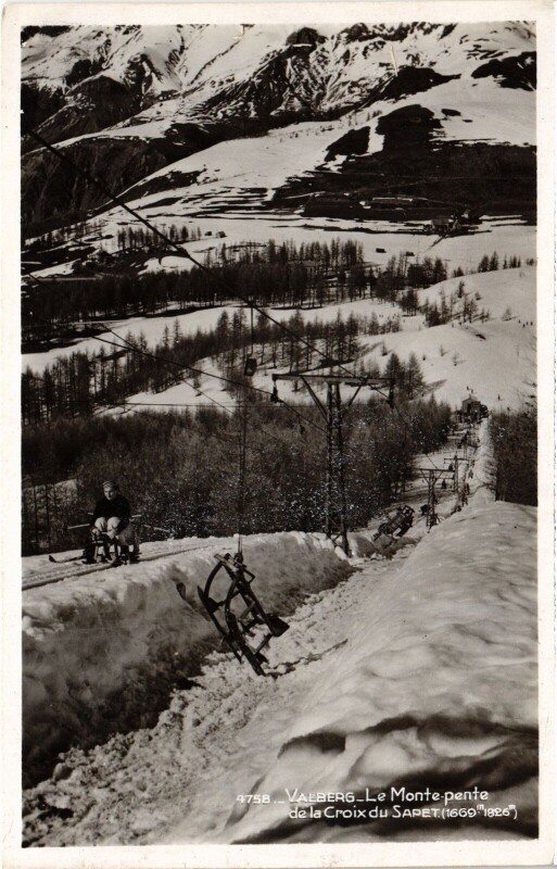Carte postale ancienne Valberg Le Monte-pente Croiux du Sapet Ski