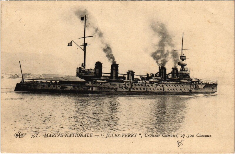 Carte postale ancienne Toulon Marine nationale Jules Ferry Ships à Toulon