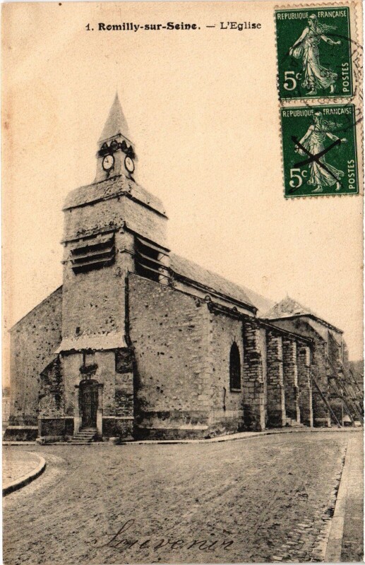 Carte postale ancienne Romilly-sur-Seine Eglise à Romilly-sur-Seine