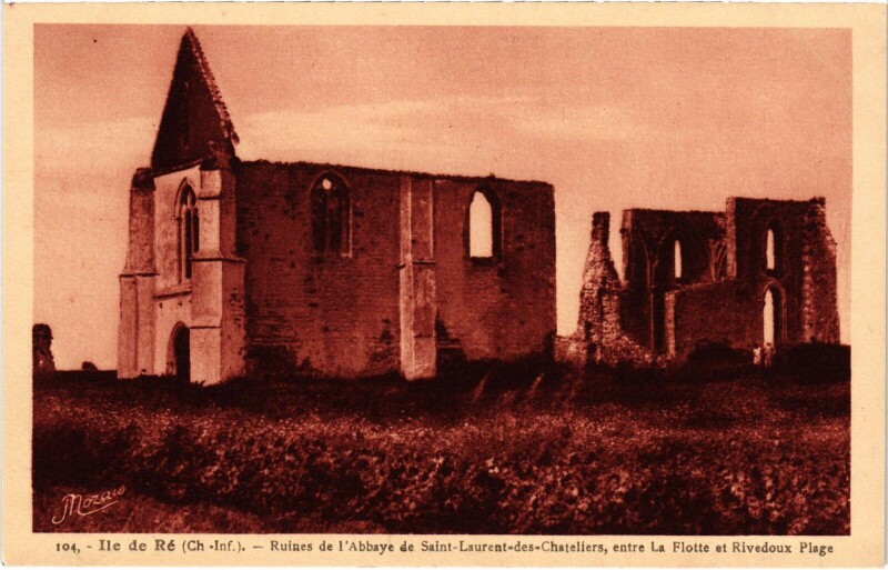 Carte postale ancienne Ile de Ré Abbaye de Saint-Laurent-des-Chateliers