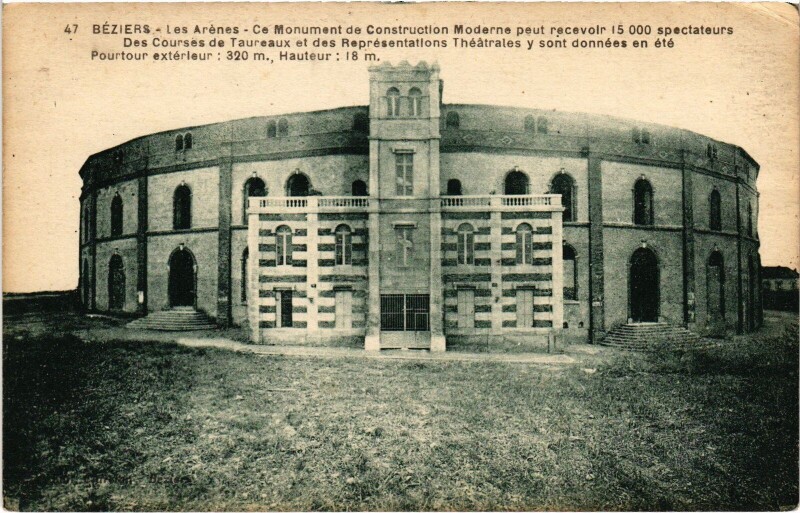 Carte postale ancienne Béziers les Arenes à Béziers
