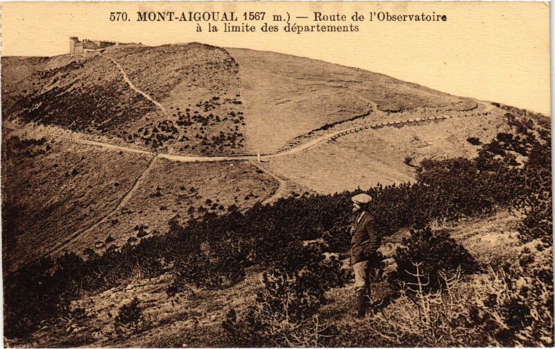 Carte postale ancienne Mont-Augoual Route de l'Observatoire