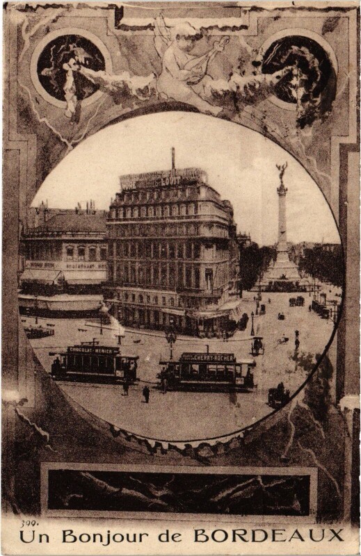 Carte postale ancienne Un Bonjour Bordeaux à Bordeaux