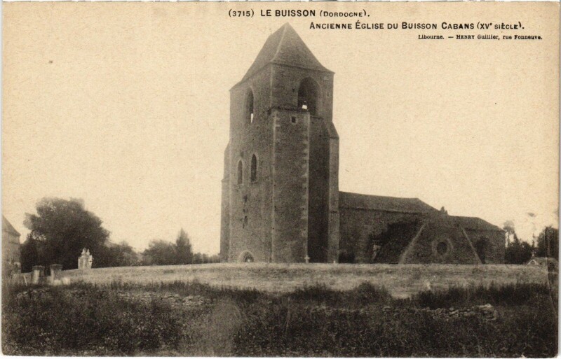 Carte postale ancienne Le Buisson Eglise du Buisson Cabans