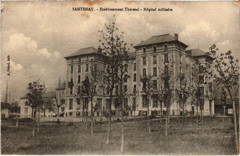 Carte postale ancienne Santenay Etabl. Thermal Hopital Militaire à Santenay
