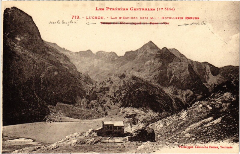 Carte postale ancienne Luchon Lac d'Espingo