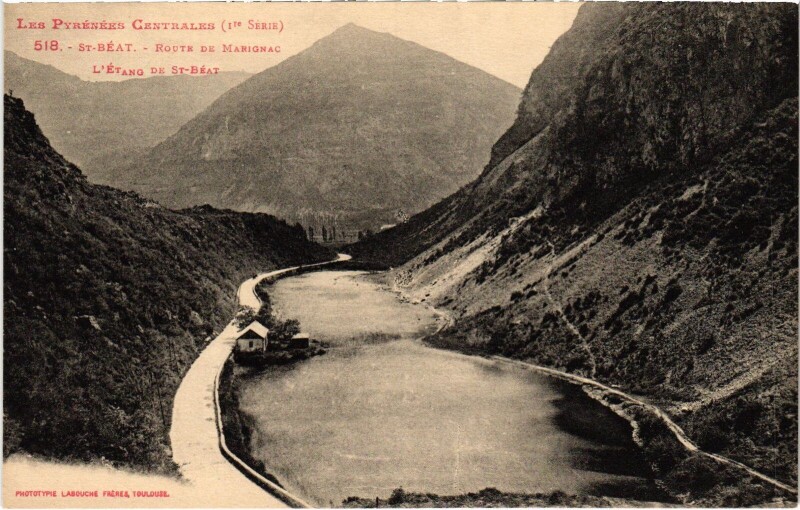 Carte postale ancienne Saint-Béat Route de Marignac à Marignac