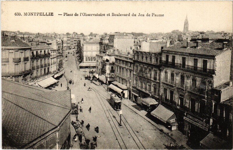 Carte postale ancienne Montpellier Place de l'Observatoire à Montpellier