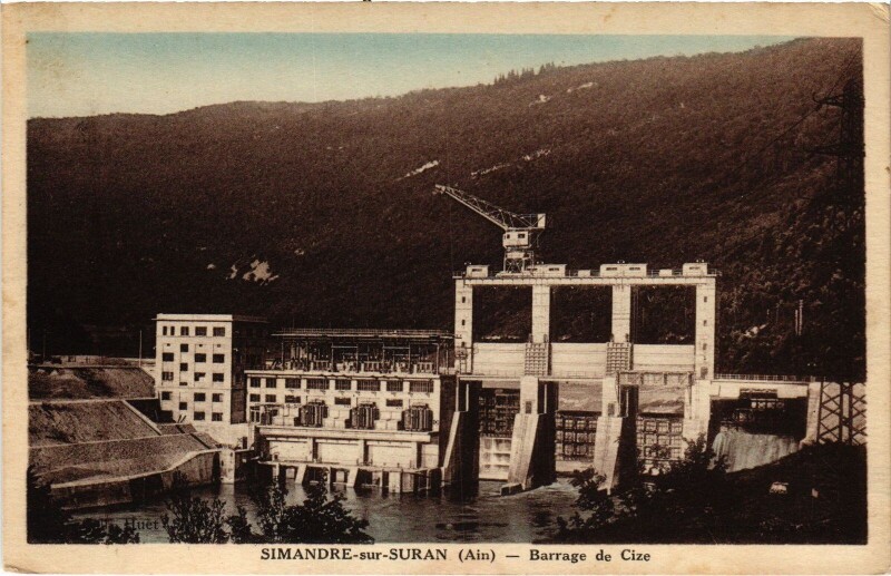 Carte postale ancienne Simandre-sur-Suran Barrage de Cize à Simandre-sur-Suran