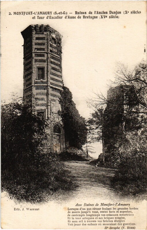 Carte postale ancienne Montfort-l'Amaury Ruines de l'Ancien Donjon à Montfort-l'Amaury