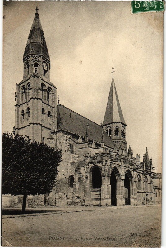 Carte postale ancienne Poissy L'Eglise Notre-Dame à Poissy