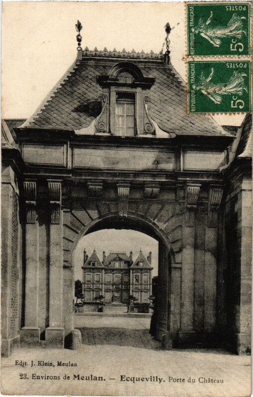 Carte postale ancienne Ecquevilly Porte du Chateau à Ecquevilly