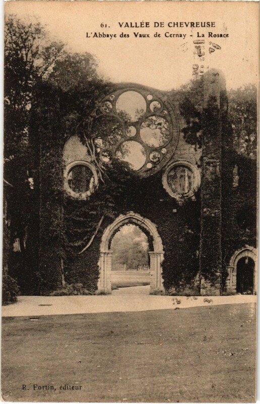 Carte postale ancienne Vaux-de-Cernay Abbaye - La Rosace