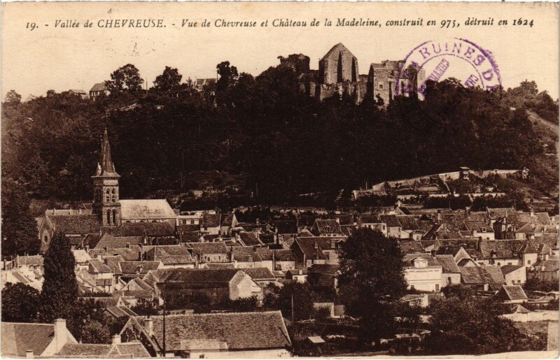 Carte postale ancienne Chevreuse Vue de la Madeleine et Vue Generale à Chevreuse