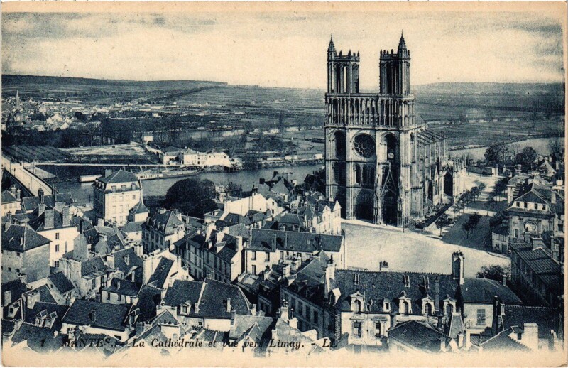 Carte postale ancienne Mantes-la-Jolie La Cathedrale à Mantes-la-Jolie