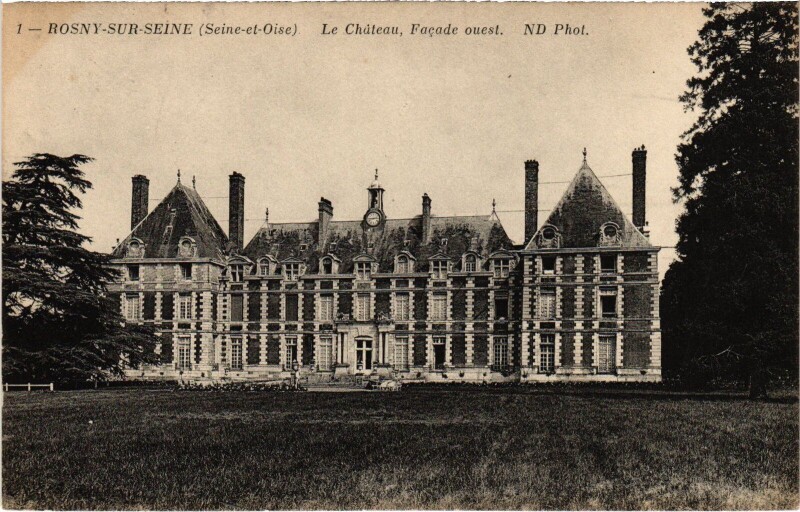Carte postale ancienne Rosny-sur-Seine Chateau - Facade Ouest à Rosny-sur-Seine