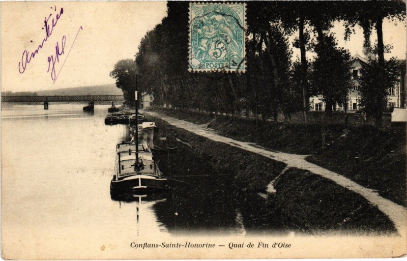 Carte postale ancienne Conflans-Sainte-Honorine Quai de Fin d'Oise à Conflans-Sainte-Honorine