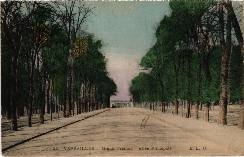 Carte postale ancienne Versailles Grand Trianon - Allee Principale à Versailles