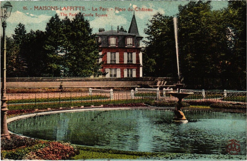 Carte postale ancienne Maisons-Laffitte Le Parc - Place du Chateau à Maisons-Laffitte