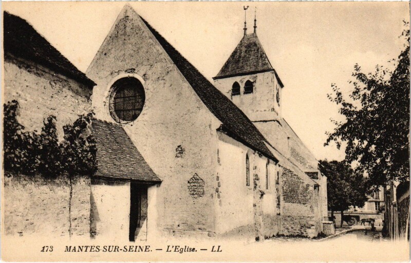 Carte postale ancienne Mantes-la-Jolie Eglise à Mantes-la-Jolie