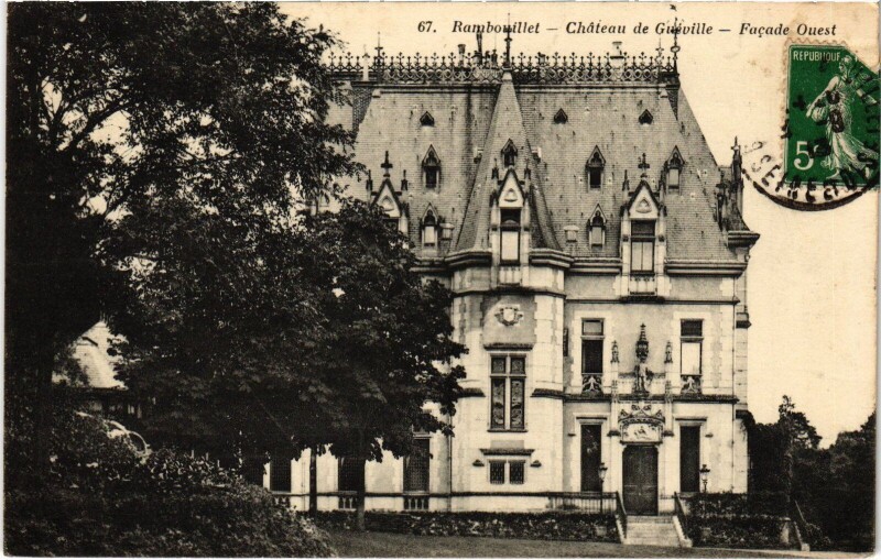 Carte postale ancienne Rambouillet Chateau de Geuville - Facade Ouest à Rambouillet