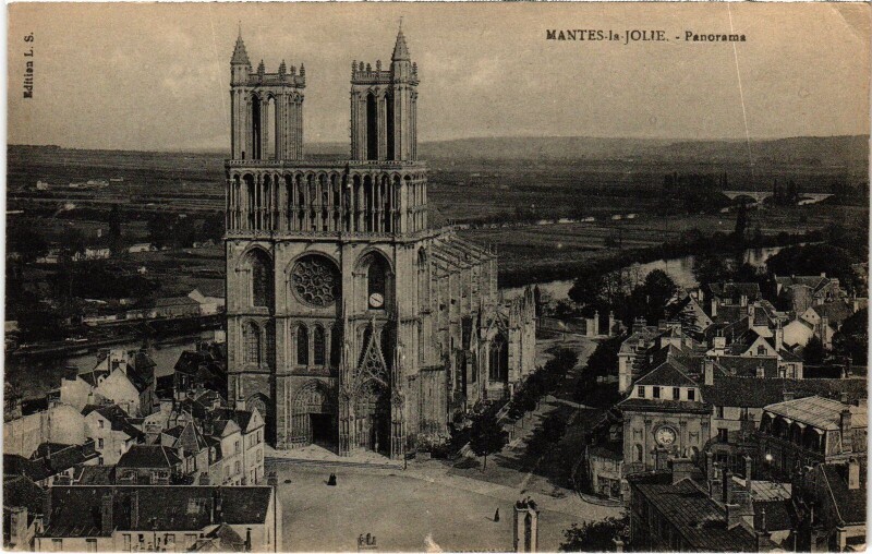 Carte postale ancienne Mantes-la-Jolie Panorama à Mantes-la-Jolie