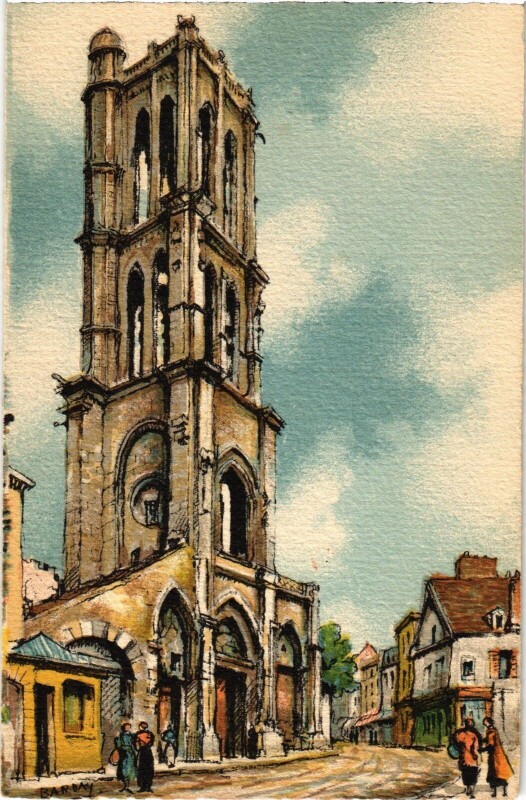 Carte postale ancienne Mantes-la-Jolie Tour Saint-Maclou à Mantes-la-Jolie