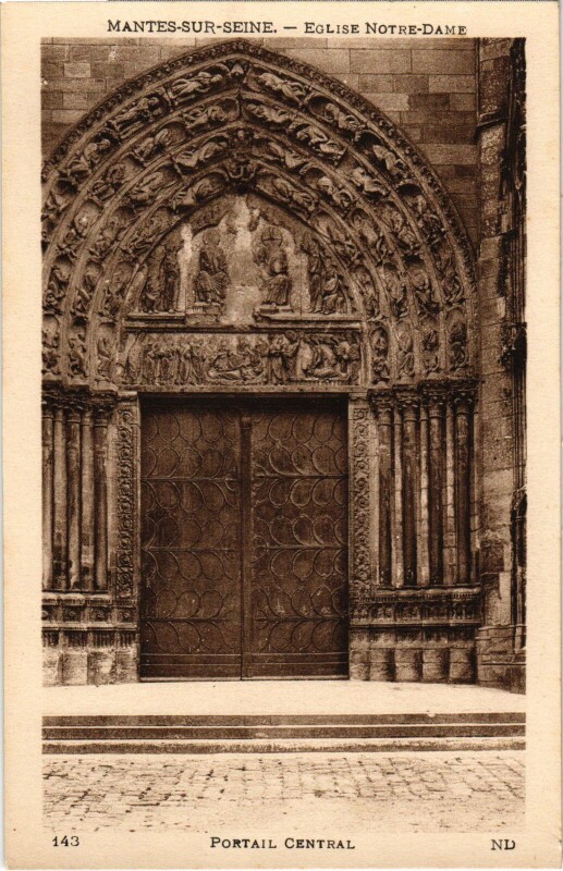 Carte postale ancienne Mantes-la-Jolie L'Eglise Notre-Dame à Mantes-la-Jolie