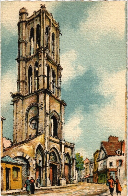 Carte postale ancienne Mantes-la-Jolie Tour Saint-Maclou à Mantes-la-Jolie