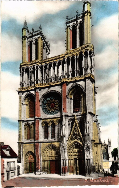 Carte postale ancienne Mantes-la-Jolie La Collegiale Notre-Dame à Mantes-la-Jolie