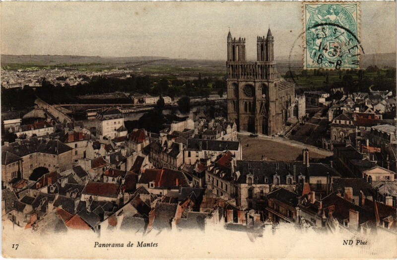 Carte postale ancienne Mantes-la-Jolie Panorama à Mantes-la-Jolie