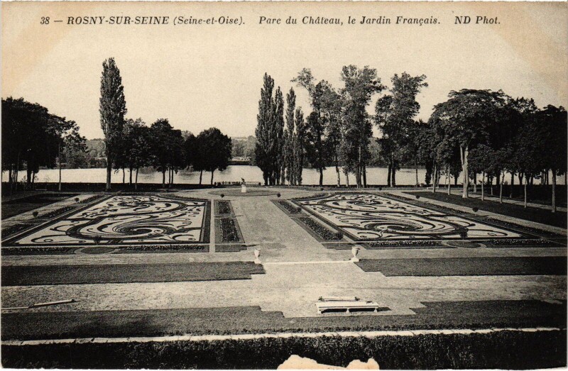 Carte postale ancienne Rosny-sur-Seine Parc du Chateau - Le Jardin Francois à Rosny-sur-Seine