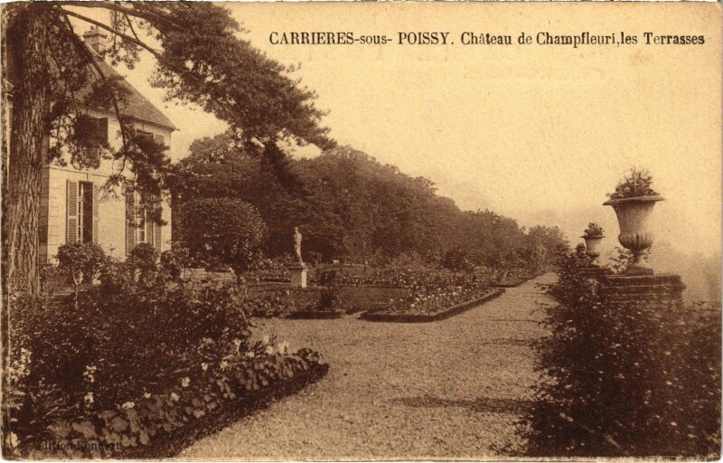 Carte postale ancienne Carrieres-sous-Poissy Chateau de Champfleuri - Terrasses à Poissy