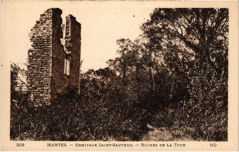 Carte postale ancienne Mantes-la-Jolie Ermitage Saint-Sauveur à Mantes-la-Jolie