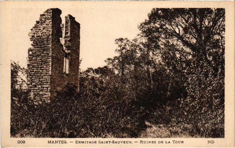 Carte postale ancienne Mantes-la-Jolie Ermitage Saint-Sauveur à Mantes-la-Jolie