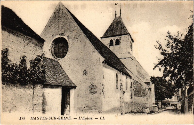 Carte postale ancienne Mantes-la-Jolie Eglise à Mantes-la-Jolie