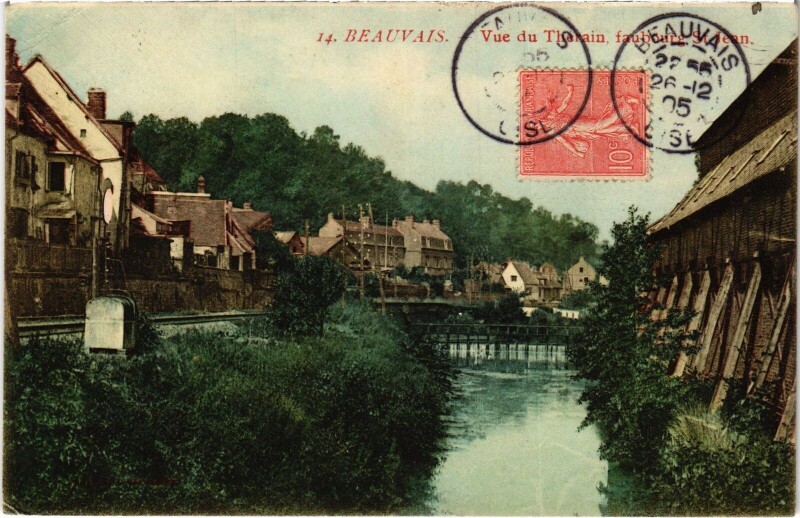 Carte postale ancienne Beauvais Vue du Thérain à Beauvais