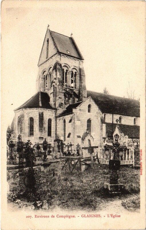 Carte postale ancienne Glaignes Eglise à Glaignes