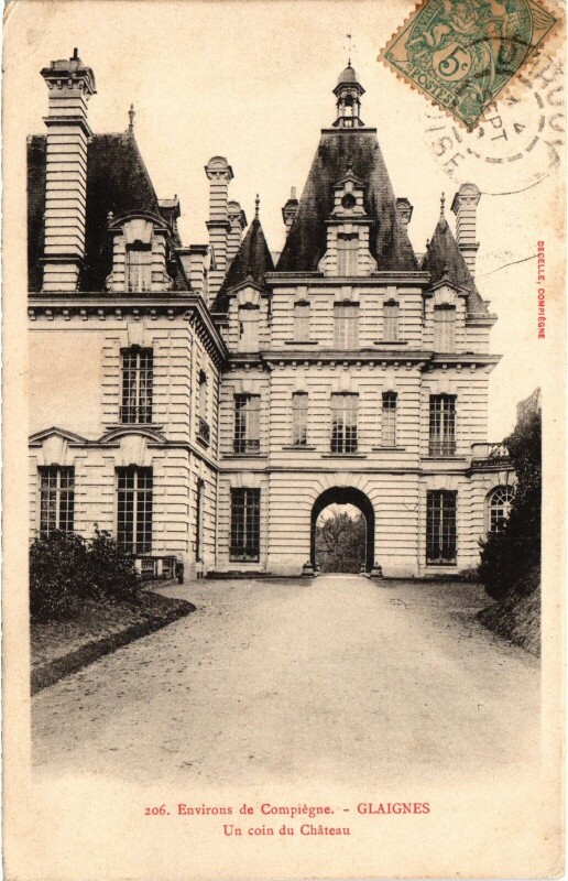 Carte postale ancienne Glaignes Le Chateau à Glaignes
