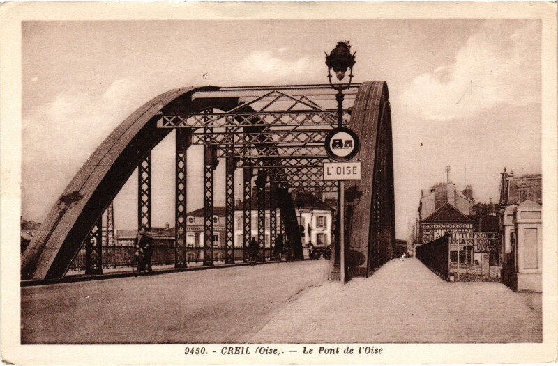 Carte postale ancienne Creil Pont de l'Oise à Creil