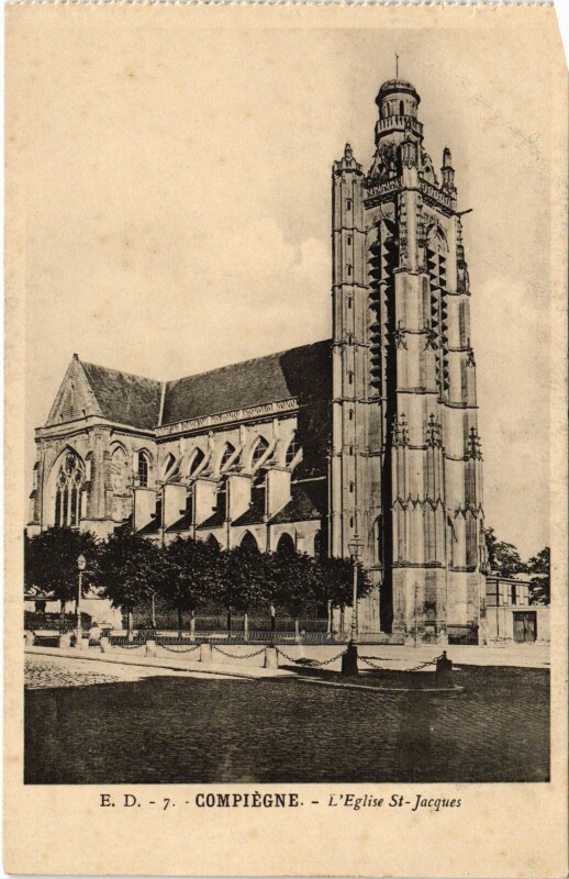 Carte postale ancienne Compiegne Eglise Saint-Jacques