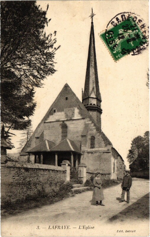 Carte postale ancienne Lafraye Eglise à Lafraye
