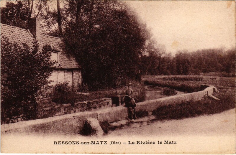 Carte postale ancienne Ressons-sur-Matz La Riviere le Matz à Ressons-sur-Matz