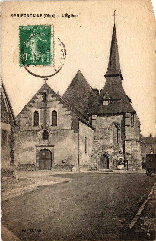 Carte postale ancienne Sérifontaine Eglise à Sérifontaine