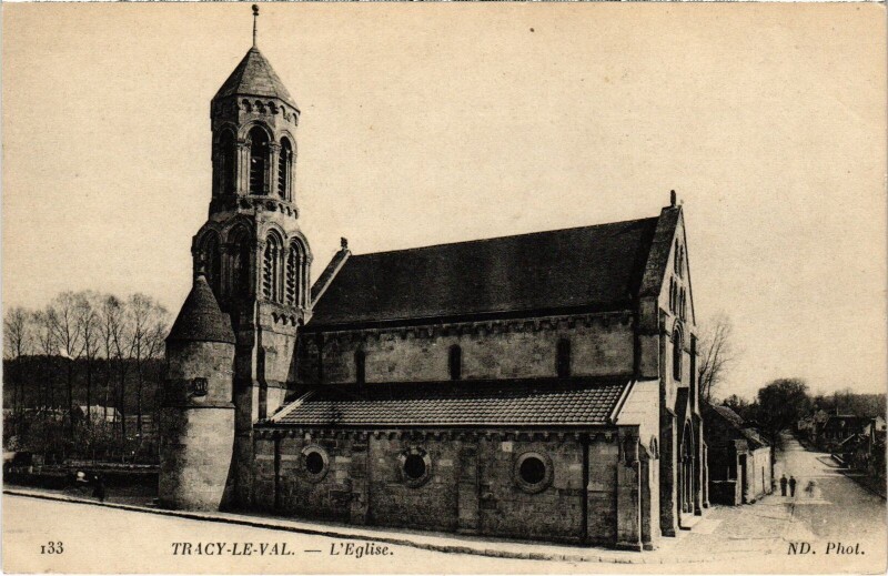Carte postale ancienne Tracy-le-Val Eglise à Tracy-le-Val