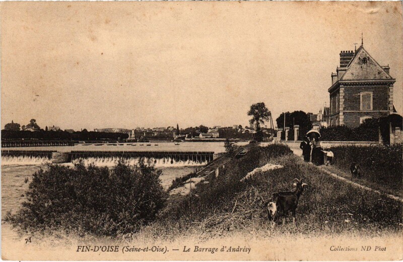 Carte postale ancienne Andresy Fin-d'Oise - Le Barrage d'Andresy