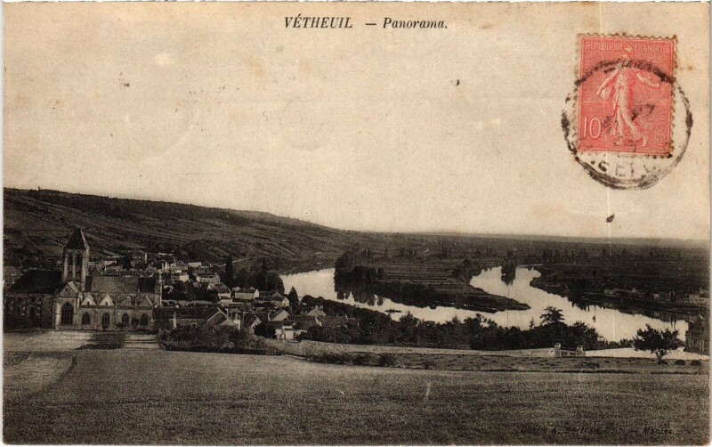 Carte postale ancienne Vetheuil Panorama
