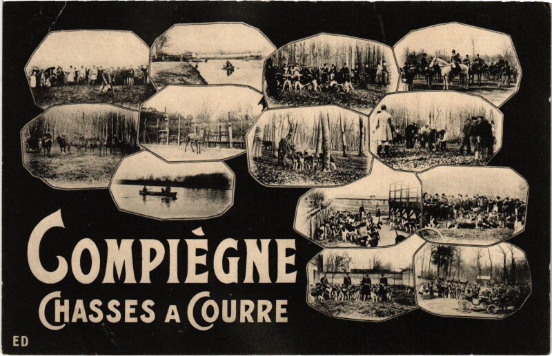 Carte postale ancienne Compiegne Chasse a courre